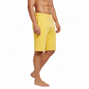 Men 100% Cotton <b>Hip</b> Hop Shorts Casual Elastic Waist Drawstring Lightweight Workout Beach Wear Jersey Fabric Sweat Shorts - Product Image 3