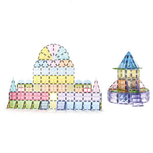 122PCS Bulk Multi-Color Star-Shaped Grooved <b>Plastic</b> Magnetic Building <b>Tiles</b> - DIY Educational Construction Toys for Kids - Product Image 3