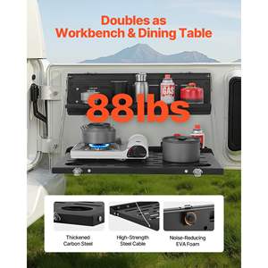 2021-2025 Ford Bronco Tailgate <b>Table</b> 88 Lbs Carbon Steel <b>Foldable</b> Molle Panel Double-Layer Drop <b>Table</b> Rear Door Cargo Storage - Product Image 4