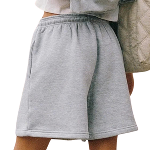<b>Womens</b> Wide Leg Sweat <b>Shorts</b> Elastic Waist Drawstring Side Pockets Oversized Relaxed Fit Open Hem Custom Wholesale OEM Supplier - Product Image 3