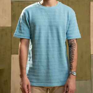 Trendy <b>Waffle</b> Knit Textured Heavyweight Oversized T <b>Shirt</b> Streetwear Custom Logo Breathable Quick Dry - Product Image 2