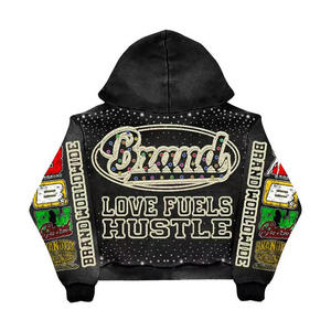 Ensemble de sweats à capuche d'hiver pour hommes, style vintage antique, personnalisé, avec strass, respirant, streetwear, 100% coton - Product Image 6