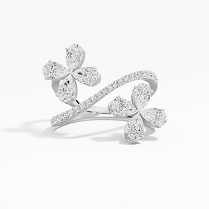 Anillo de moda clásico de eternidad al por mayor para mujer con moissanita en forma de pera, 1.58ctw, chapado en rodio, oro de 10K/14K/18K, engaste de púas, tercera talla - Product Image 5