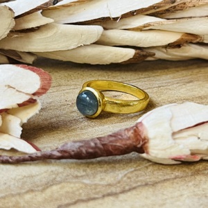 Fashionable Latest Minimalist Solitaire <b>Labradorite</b> <b>Ring</b> Dainty Brass Women 18K Gold Plated Vintage Statement Wholesale <b>Ring</b> - Product Image 3