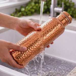 Botella de Agua de Cobre con Diseño de Pavo Real, Estilo Oriental, Termo Portátil de Viaje, Doble Pared, Ecológico, Gran Capacidad - Product Image 4