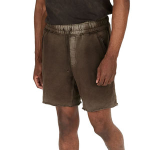 OEM Service Sun Faded Summer Cotton Drawstring Vintage Men Raw Edge Oxford Fabric <b>Knee</b>-Length Eco-Friendly Waterproof Shorts - Product Image 4