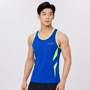 เสื้อกล้ามออกกำลังกายผู้ชาย พิมพ์โลโก้ได้ ระบายอากาศ แห้งเร็ว ไม่มีแขน เหมาะสำหรับฟิตเนส ออกกำลังกาย เล่นกีฬา คุณภาพสูง - Product Image 3