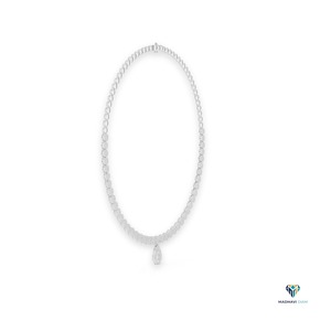 Collar con Colgante de Diamante Cultivado en Laboratorio, Corte Redondo, 7.88 Quilates, Oro Blanco de 18K, Collar con Colgante de Lágrima para Bodas - Product Image 2