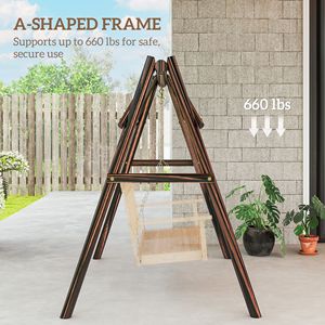 Supporto a telaio ad A per sedia sospesa da 660 libbre, per altalene da patio, per pittura fai da te, solo per patio e giardino, telaio per altalena da portico da 660 libbre - Product Image 4