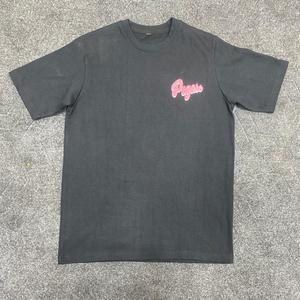 Camiseta Unisex de Punto Acanalado 100% Algodón, Cuello Redondo, Manga Corta, 240g, Sólida, Transpirable, Corte Regular, Gris Oscuro, Estilo Casual Urbano - Product Image 4