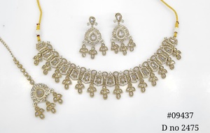 Ensemble de bijoux Mehendi 09437, collier Polki Kundan, bijoux aspect émeraude, bijoux de mariée pakistanais pour mariage, fête, femmes - Product Image 2