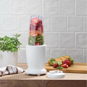 Juego de Licuadora de 10 Piezas, Color Blanco Ártico, 300W, 3 Recipientes (10oz, 16oz, 18oz), 2 Tapas para Beber, Cuchilla de Acero Inoxidable con Picador, Enchufable - Product Image 4