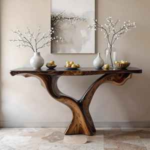 Mesa Consola Moderna de Madera Maciza Natural Hecha a Mano, Marca Luxali de Vietnam, Muebles para Sala de Estar - Product Image 6