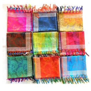 Châle en soie réversible, écharpe indienne, étole, châles traditionnels pour femmes adultes, légers, respirants et élégants, pour le printemps - Product Image 1