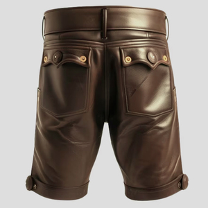 <b>Men's</b> <b>Brown</b> 100% Polyester Canvas Mid Waist Elastic Waist Eco-Friendly Casual Bermuda <b>Shorts</b> with Pockets - Product Image 3
