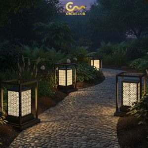 Contemporary Modern Outdoor Square Decorative Garden Wall <b>Light</b> Stainless Steel AC 200V E27 IP65 Black Finish - Product Image 5