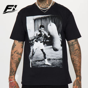 Camisetas de Algodón Grueso con Cuello Redondo y Estampado de Boxeo para Hombre, Estilo Oversize Vintage Casual Streetwear, Logotipo Personalizado, Venta al por Mayor, Suministro a Granel, EE. UU. - Product Image 1