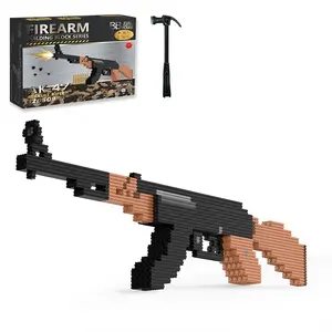 Blocos de construção para crianças ak47 1631 pçs, várias caixas de plástico e 10 caixas, brinquedos para meninos, rifle, bombeiros