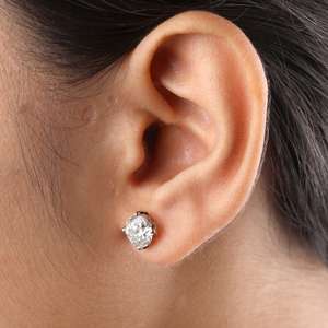 Pendientes de Diamantes Cultivados en Laboratorio, Corte Brillante Redondo, 3.09 CT, Chapados en Oro de 14K, Certificados por IGI, Pendientes Solitarios de Lujo para Mujer - Product Image 6