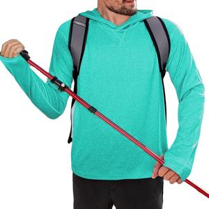 Sudadera con Capucha de Manga Larga de Secado Rápido para Hombre, Color Sólido, Tejido de Poliéster, Informal, para Verano y Actividades al Aire Libre, Venta al Por Mayor - Product Image 3