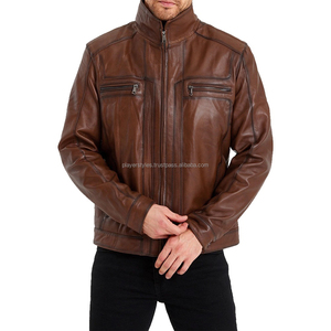 <b>Men's</b> High Quality Leather Bomber <b>Jacket</b> Motorcycle Rider Fashion Outerwear Custom Logo OEM ODM At Factory Price Manufacturer - Product Image 1