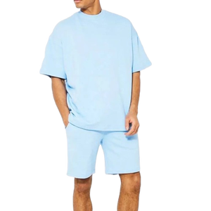 Ensemble T-shirt et short pour homme, couleur unie, grande taille, respirant, séchage rapide, sportif, été, fabriqué au Pakistan, vente en gros - Product Image 3