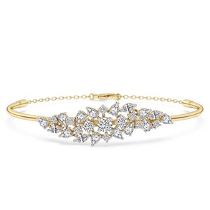 กำไลข้อมือทองคำแท้ 14k/18k/22k ดีไซน์หรูหรา ประดับเพชรแล็บหลากหลายรูปทรง สามารถเปิดได้ เหมาะสำหรับผู้หญิงและเด็กผู้หญิง สวมใส่ในงานปาร์ตี้ - Product Image 3