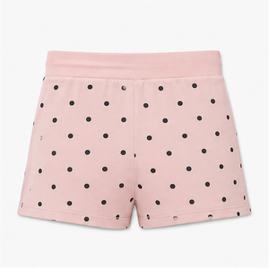 Custom Blush Pink Polka Dot Womens Relaxed <b>Lounge</b> Fit Drawstring <b>Lounge</b> <b>Shorts</b> Brushed Cotton Jersey WPSHORT-0001 - Product Image 2
