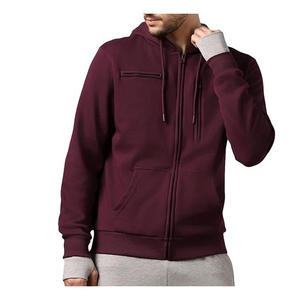 Sweat à capuche zippé intégral pour homme, 100% coton, épais, personnalisable avec logo imprimé et strass - Product Image 6