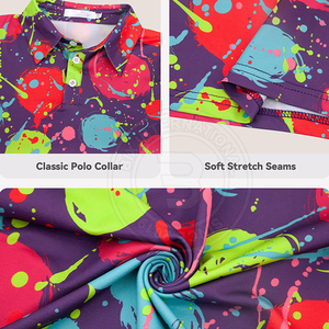 Camisetas de golf de alto rendimiento para jóvenes, de tela elástica, que absorben la humedad y brindan comodidad para la práctica del golf, deportes y actividades diarias. - Product Image 5