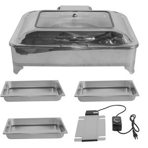 Scaldavivande Elettrico da 9L con Coperchio in Vetro per Catering 110V 60Hz, Espositore Scaldavivande per Ristoranti, Applicazione per Catene di Fast Food - Product Image 2