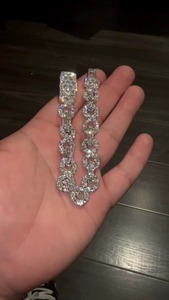 Pulseras Cuadradas de Oro Amarillo de 10k con Diamantes de Moissanita de Alta Demanda para Unisex, Pulseras de Moissanita Estilo Hip Hop de la India - Product Image 3