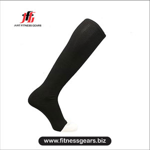 Chaussettes de compression hautes respirantes en Spandex et Polyester pour la course à pied, chaussettes de sport unies pour adultes - Product Image 3