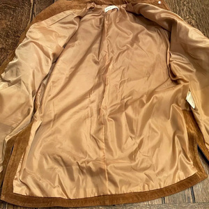 Custom 100% Premium Beige Cow Suede <b>Leather</b> Fringed Coat Women’s Western Fringes <b>Jacket</b> Western <b>Blazer</b> Style Suede Coat - Product Image 3