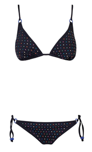 Ensemble de bikini triangle 2 pièces pour femme avec logo personnalisé, en spandex/polyester léger, motif imprimé par sublimation, vêtements de plage - Product Image 2