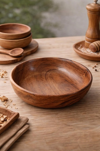 Tazones de Madera Hechos a Mano, Vajilla de Madera Maciza, Tazón para Sopa con Tallado Decorativo - Product Image 4