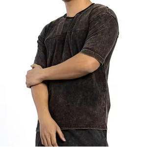 Camiseta de Algodón Tie Dye para Hombre, Manga Corta, Cuello Redondo, Informal, Color Sólido, Tejido de Punto Jersey, Corte Regular, Diseño Liso - Product Image 2