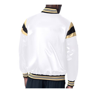 Chaqueta Bomber de Satén para Hombre de Alta Calidad, Chaqueta de Béisbol Personalizada de Otoño, Material de Poliéster Brillante - Product Image 4