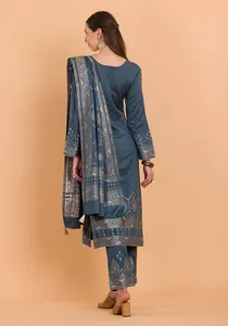 Safaa Manufacturer Wholesale Viscose Winter <b>Suit</b> <b>Dress</b> Material | Indian Ethnic Wear Unstitched Salwar Kameez Fabric <b>for</b> <b>Women</b> - Product Image 2
