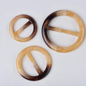 Boucles de ceinture de maillot de bain en résine plastique écologique, motif léopard ambré, design rectangulaire et rond, artisanat en résine - Product Image 4