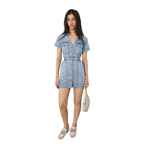 Robe midi en jean décontractée pour femmes, élégante pour tous les jours, fabricant de vêtements sur mesure - Product Image 1