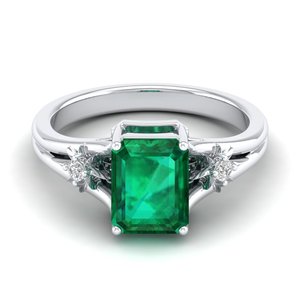 REYES High Quality 925 Sterling <b>Silver</b> Emerald Cut 2.5 Carat Emerald Gemstone Rings Luxury Moissanite Engagement Gift Jewelry - Product Image 1