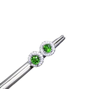 925 <b>Sterling</b> <b>Silver</b> Lab Grown Emerald Stud <b>Earrings</b> Gold Plated Wedding Party Accessory - Product Image 1