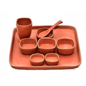 Handcrafted Eco-Friendly Biodegradable Reusable <b>Clay</b> Small Dinnerware <b>Set</b> Leak-Proof Design Stocked Country Style Party Use - Product Image 3