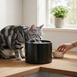 Venta al por Mayor de Tazones de Cerámica Sólida de 1L para Gatos, Duraderos y Lujosos, con Dispensador de Agua Inteligente Automático Recargable y Sistema de Filtración - Product Image 2