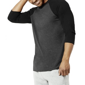 Wholesale Custom Logo Men Blank <b>Baseball</b> T-Shirts High Quality Contrast Raglan Sleeve Casual <b>Tees</b> Screen Printing Tops for Men - Product Image 3