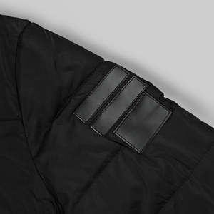 Veste matelassée à capuche noire pour homme, longue, rembourrée de duvet, coupe-vent, fermeture éclair, vêtement d'hiver décontracté, couleur unie, coupe classique - Product Image 2