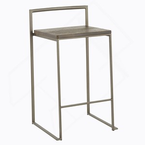 Industrial Metal Bar <b>Stools</b> with Wood Grain Top - Wholesale Moradabad - Product Image 2