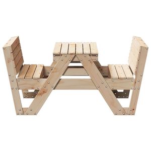Table de pique-nique en bois de pin massif pour enfants, avec plusieurs sièges, idéale pour les jeux et le plaisir en plein air - Product Image 5
