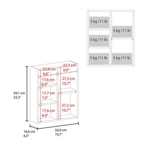 Armadietto da bagno a parete bianco Quintana con una porta e quattro scomparti aperti, mensole per il bagno - Product Image 3